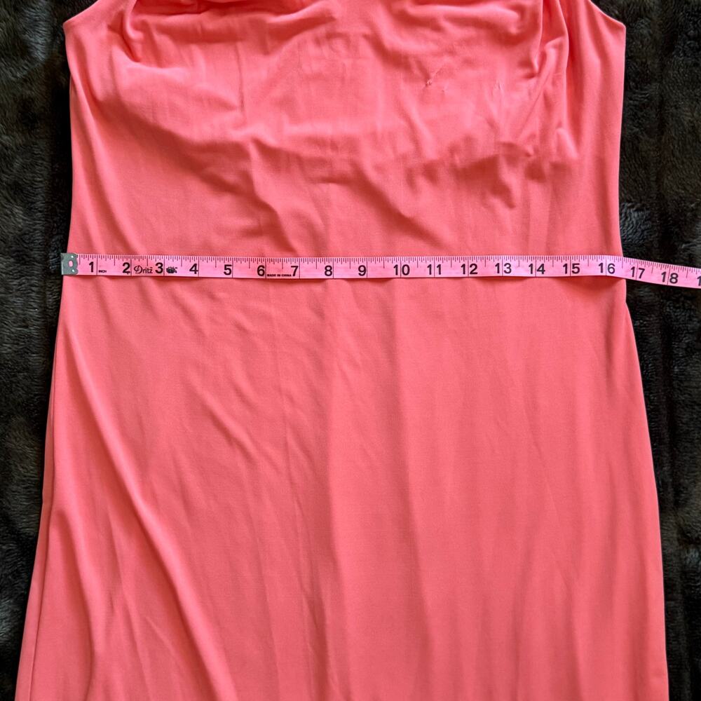 Ivy & Blu‎ Maggy Boutique 6 Tangerine Stretch Knit Halter Dress Bunched Straps - Picture 8 of 11